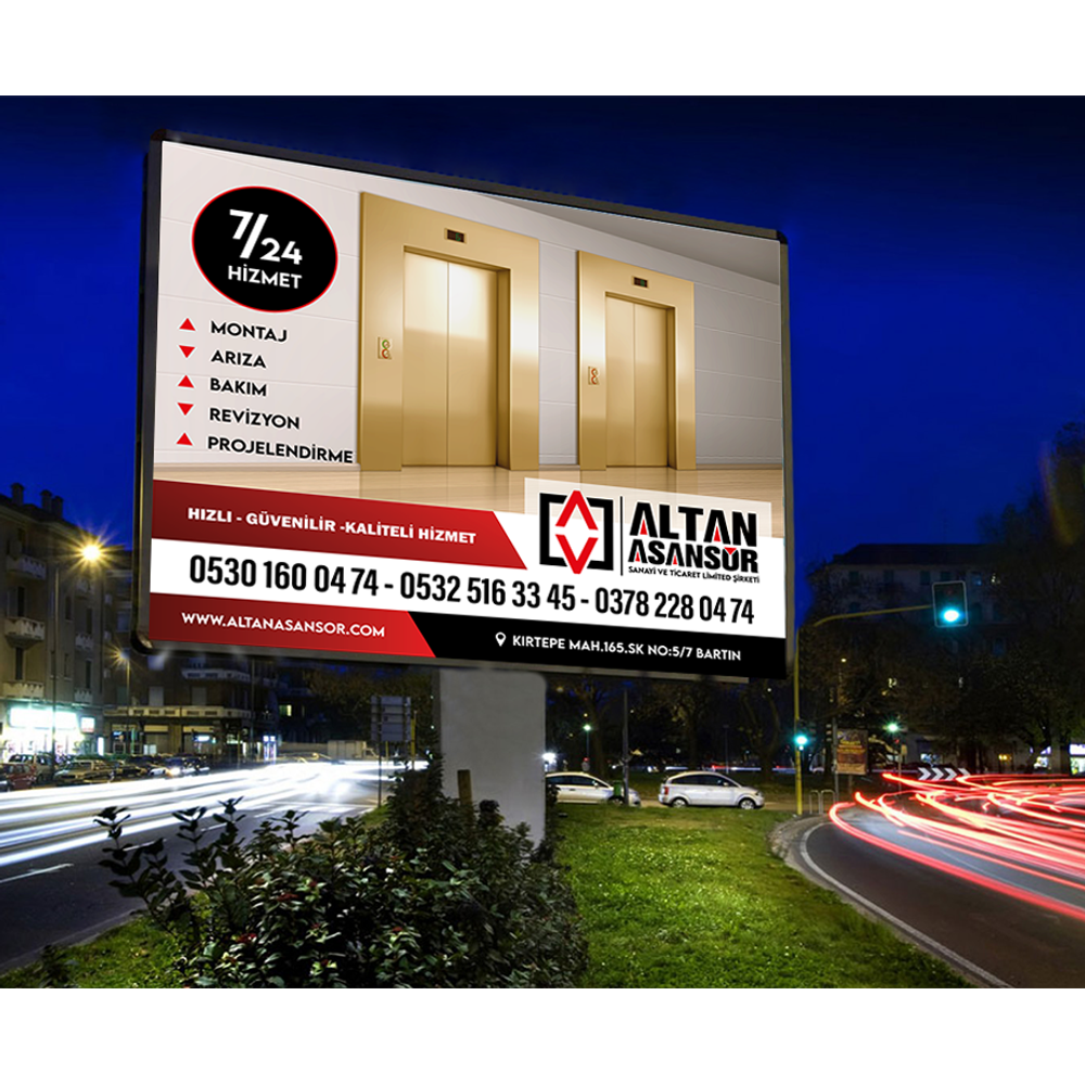 Ana yol kenarlarına tabela tasarımı