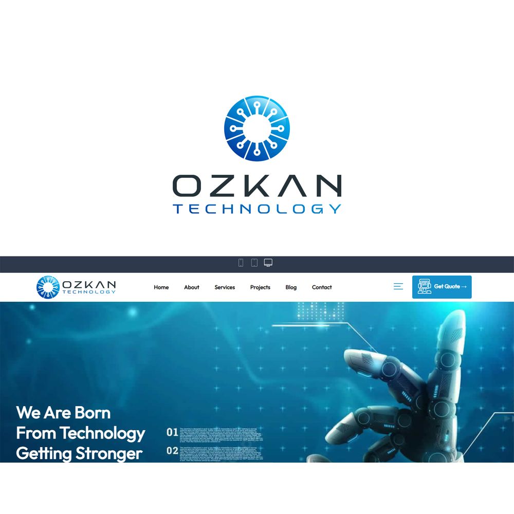 Teknoloji üreten yeni marka için logo
